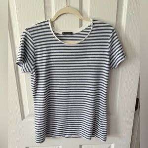 Brandy Melville Blue and White Striped Tee